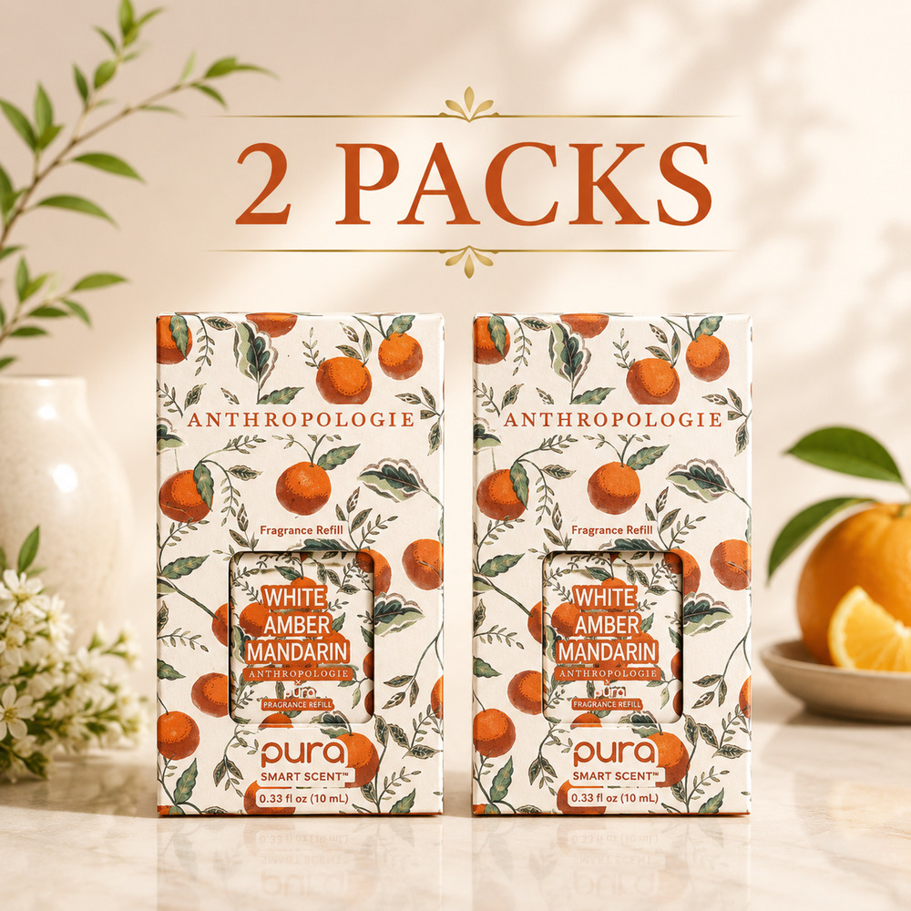 2 Pack Pura x Anthropologie White Amber Mandarin Fragrance Refill 10mL